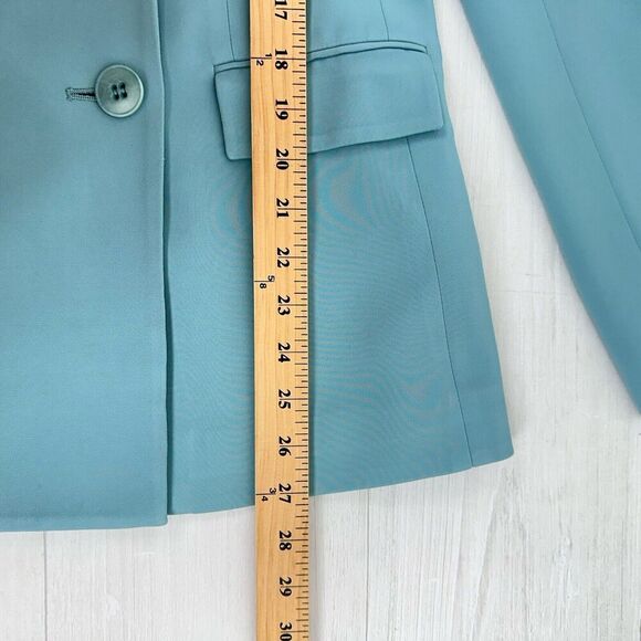 Tibi Steward Oversized Double Breasted Blazer Size 2 Seafoam Green Stretch Crepe - Picture 15 of 16